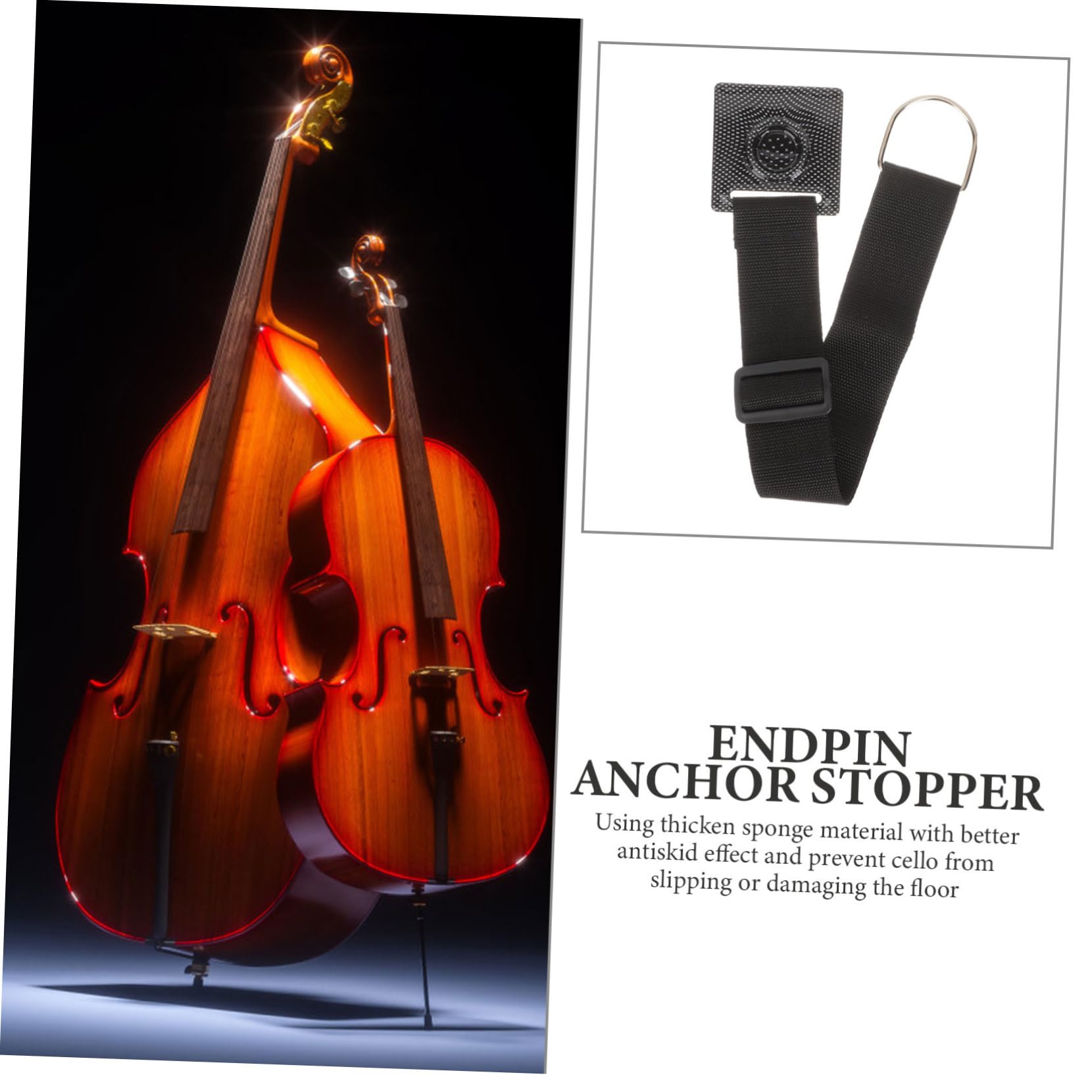 VICASKY Cello Accessories Non-slip Pad Endpin Anchor Strap Anti-skid Device for Violinists
