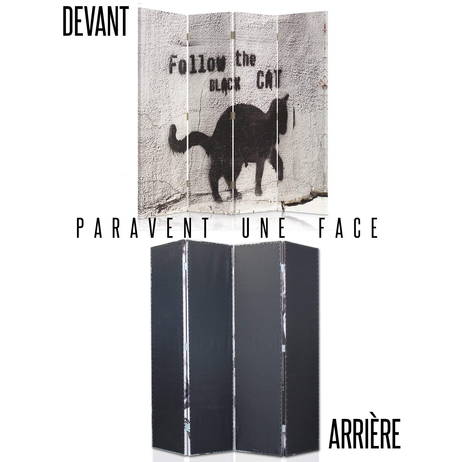 Feeby Paravent Chat 3 Panneaux 110x150 cm Une Seule Côté Cloison de séparation Écran Pliant Foto Paravent Interieur Décoratif Mur Espagnol Impression sur Toile Chambre d'enfant Salon Bureau