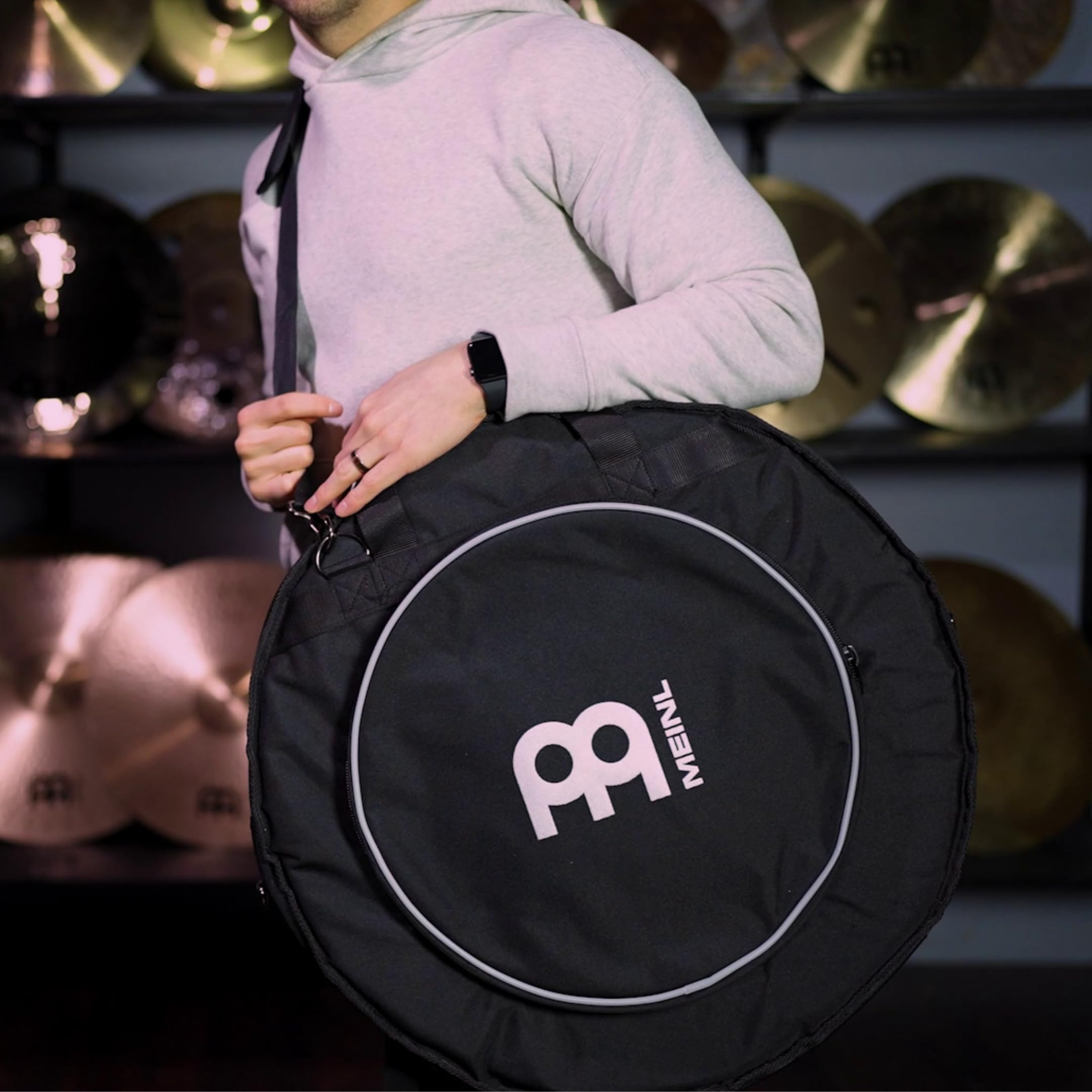 Meinl Cymbals Pro Cymbal Backpack Schlagzeug Becken Tasche 22 Zoll (55,88cm) Gig-Bag mit Hihat Fach, Außentasche, Rucksack Gurt und starkem Tragegriff – Drum Zubehör (MCB22-BP)