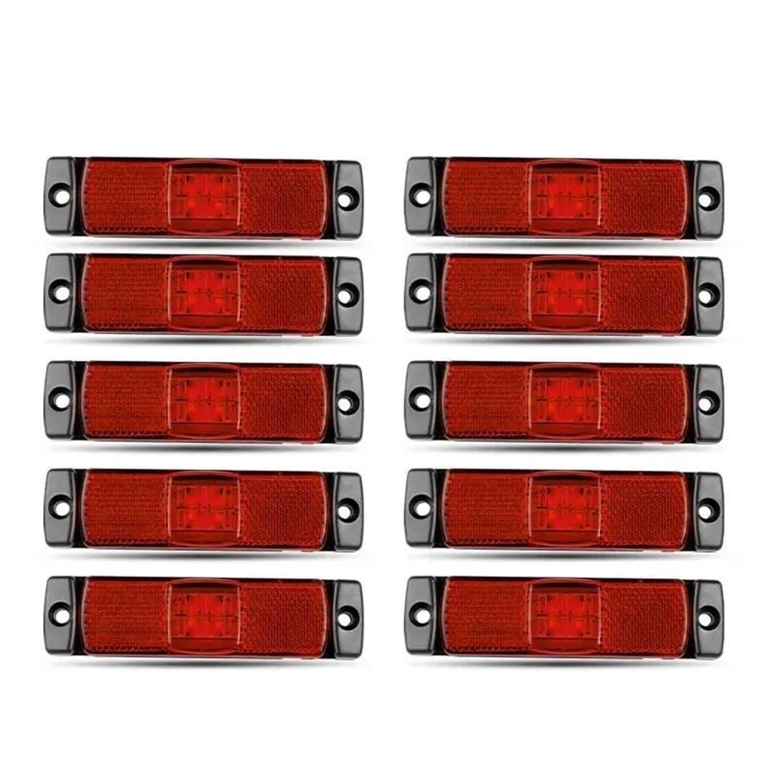 Freccia Auto LED Luci Posizione Laterali Indicatore Ingombro Luce Segnalazione Per Camion Rimorchio Furgone Pick-up Barca Indicatore Laterale(10pcs Red)