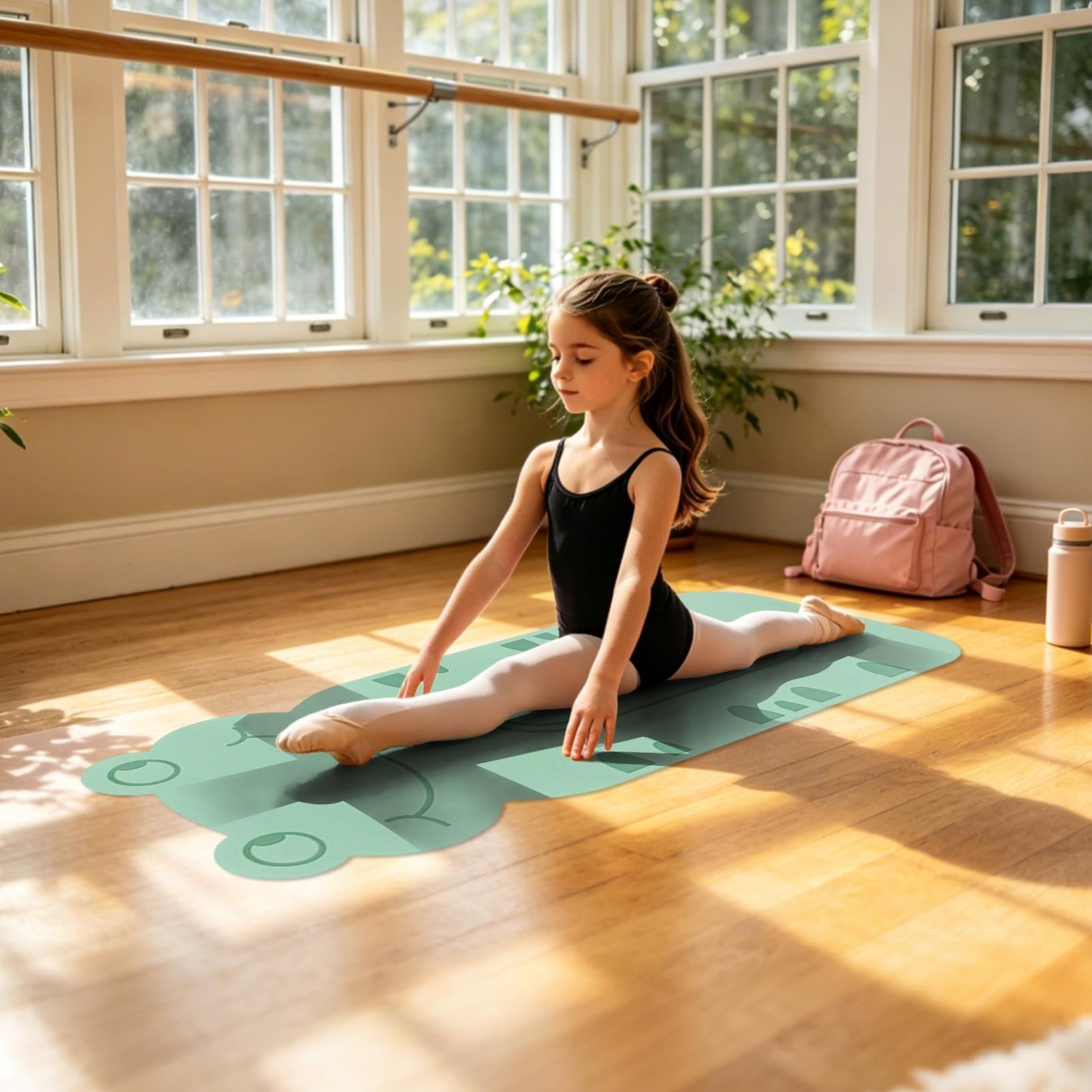 Alfombra de yoga para | Alfombra de ejercicio con diseño de animales de dibujos animados | Pequeño Yoga Portátil | para uso en salones gimnasios casas habitaciones fitness apartamentos dormitorios