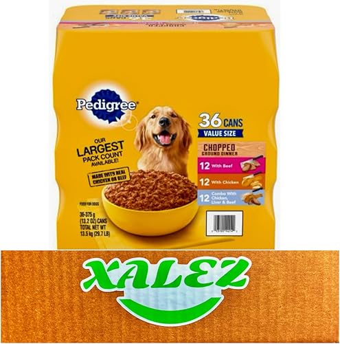 Miniatura 1 de XALEZ Pedigree - Cena molida picada, paquete variado (13.2 onzas), paquete de 36 cajas de regalo