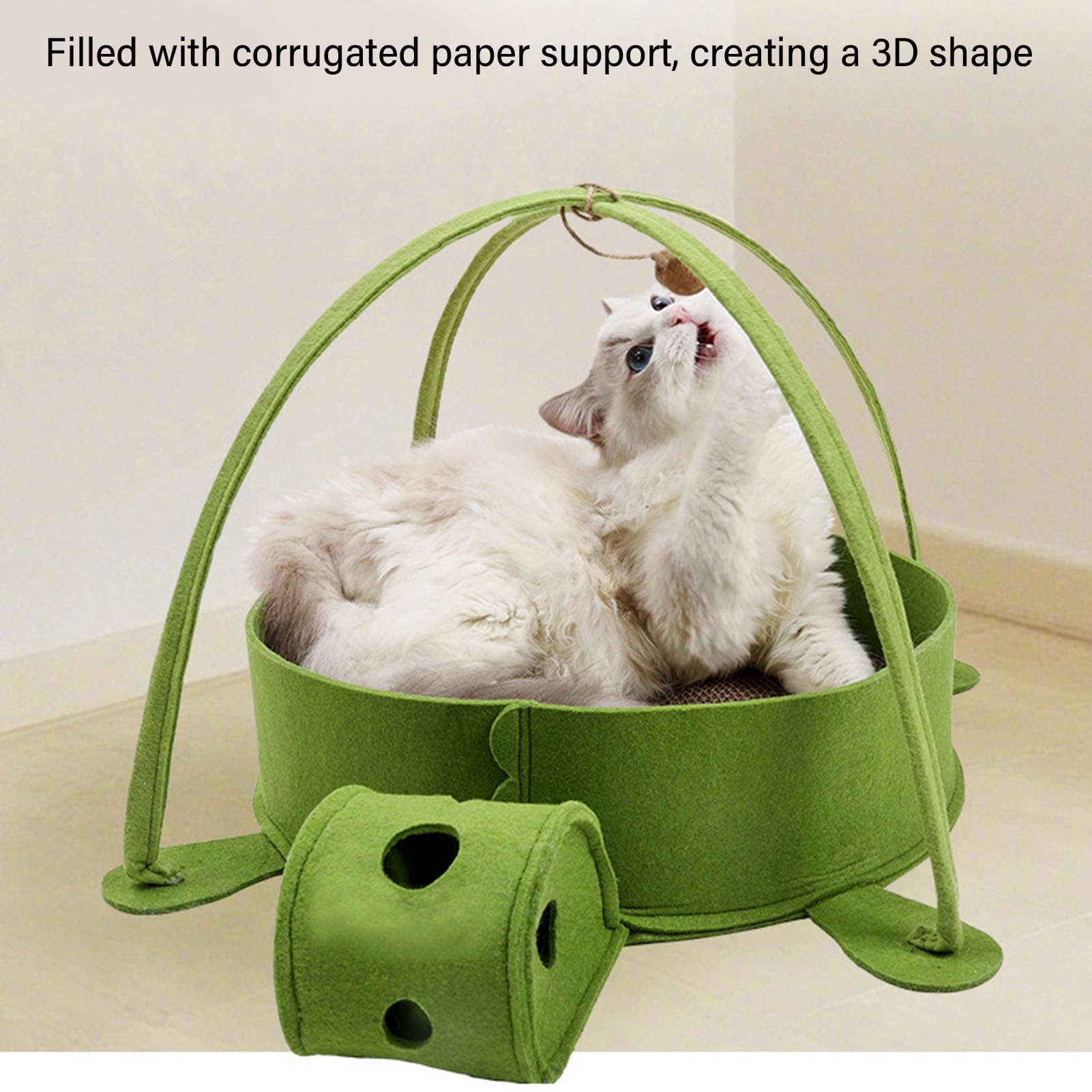 Tablero Rascador para Gatos con Diseño de Hamaca Cama de Cartón Extra Grande para Gatos para Rascarse y Dormir, Cama para Mascotas de Fieltro y Corrugado para de Interior