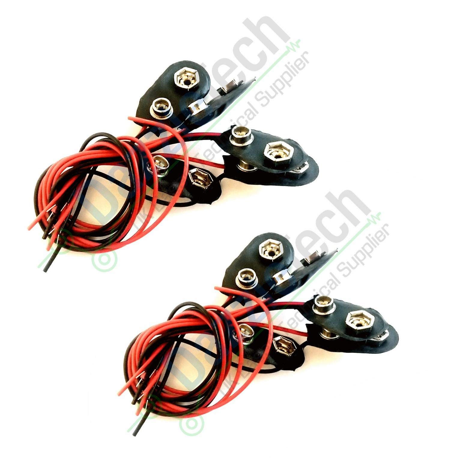 Buy 10 x PP3 Battery Snap Connector Wirh 150mm Flying Leads Clip Snap