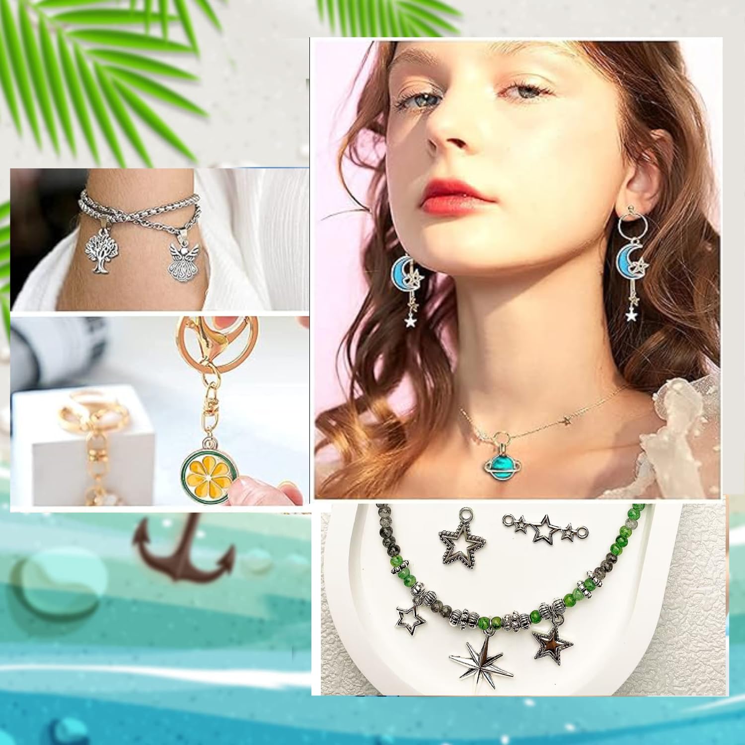 200 Pezzi Ciondoli Per Gioielli Fai Da Te - Charms Per Collane, Bracciali, Orecchini, Portachiavi