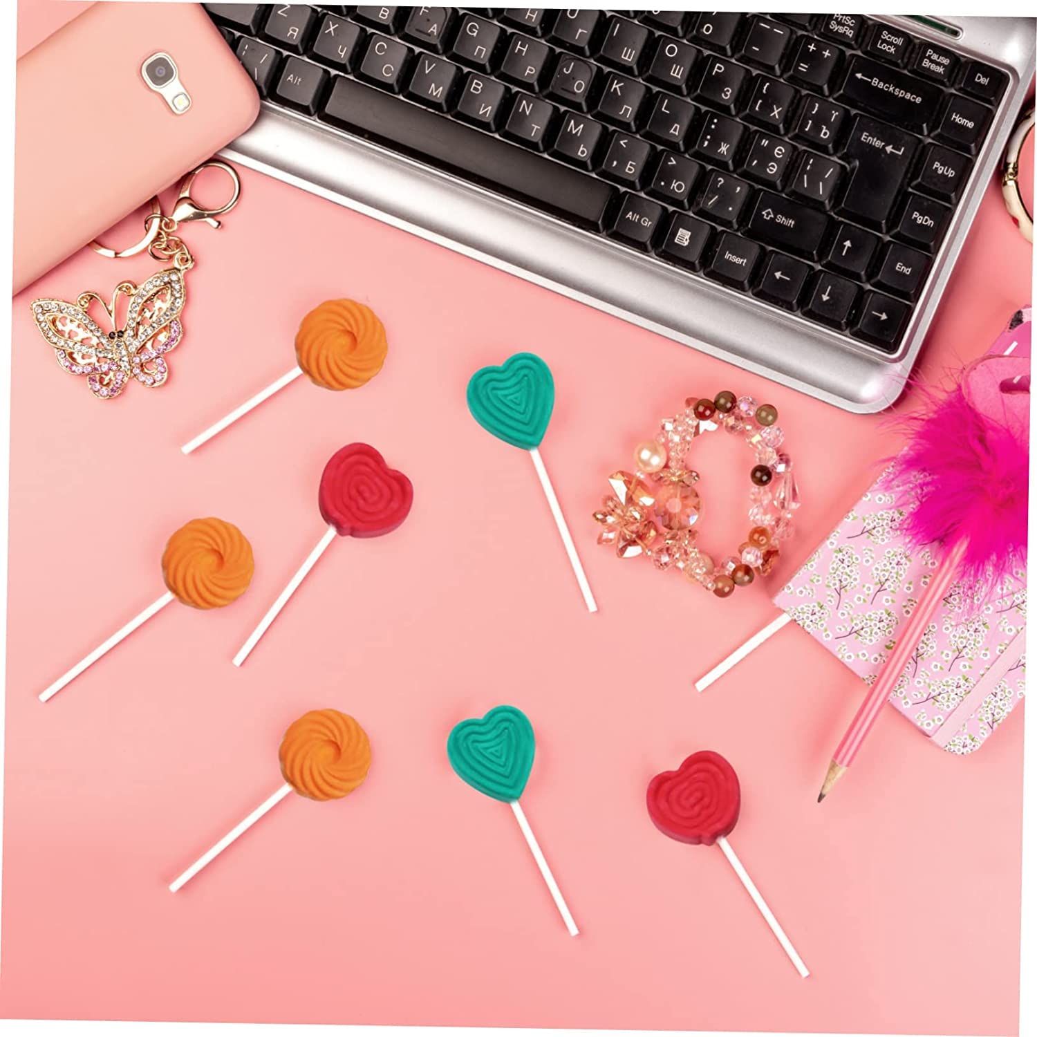 1 ensemble de moules ronds en silicone cercle d'amour moules à biscuits moules à bonbons au chocolat moules à sucettes en silicone bricolage sucette coeur bonbons au chocolat moule de cuisson en sil