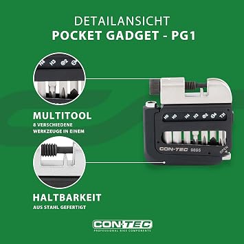 CONTEC Bicycle Multitool Pocket Gadget - PG1 8 in 1 Multifunctional Tool Repair Kit Mini Tool Multi-Purpose Hexagon Socket Screwdriver