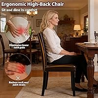 Vista 7 de SUPER DEAL Juego de 4 sillas de comedor de piel sintética con patas de madera, resistentes al agua y al aceite, elásticas, sillas de cocina