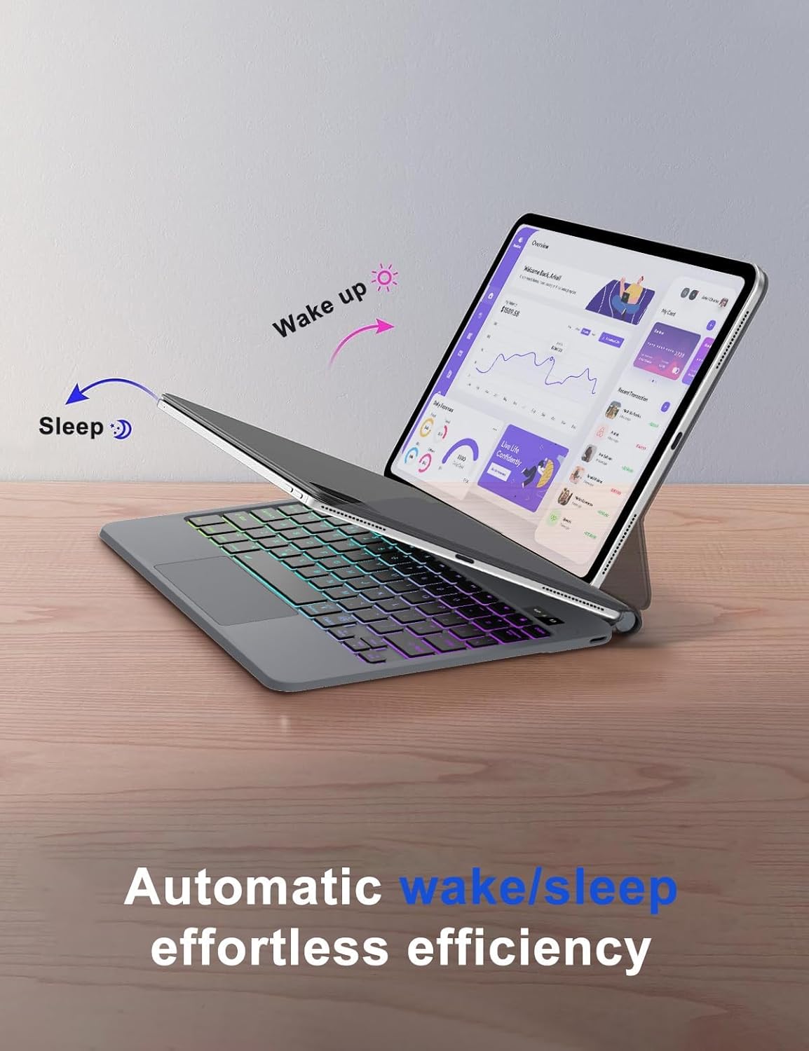 Magic Keyboard Case for iPad Air 11 inch(M4 2026,M3 2025,M2 2024)&iPad Pro 11 Inch(4th/3rd/2nd/1st Gen), iPad Air 5th/4th Gen Case with Keyboard, Floating Cantilever Stand,Multi-Touch Trackpad,Backlit