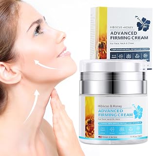 Lucoss 50ml Neck Firming Cream, Hibiscus & Honey Neck Creams for Tightening and Firming, Anti-Wrinkle Firming Cream for Neck and Face, Moisturizing & Hydrating with Collagen Retinol, Peptide