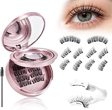 Magnetic False Eyelashes 3 Pairs Magnetic Eyelashes Without Glue Natural 3D Waterproof Effect No Eye-Liner Reusable, Easy to Use, with Applicator