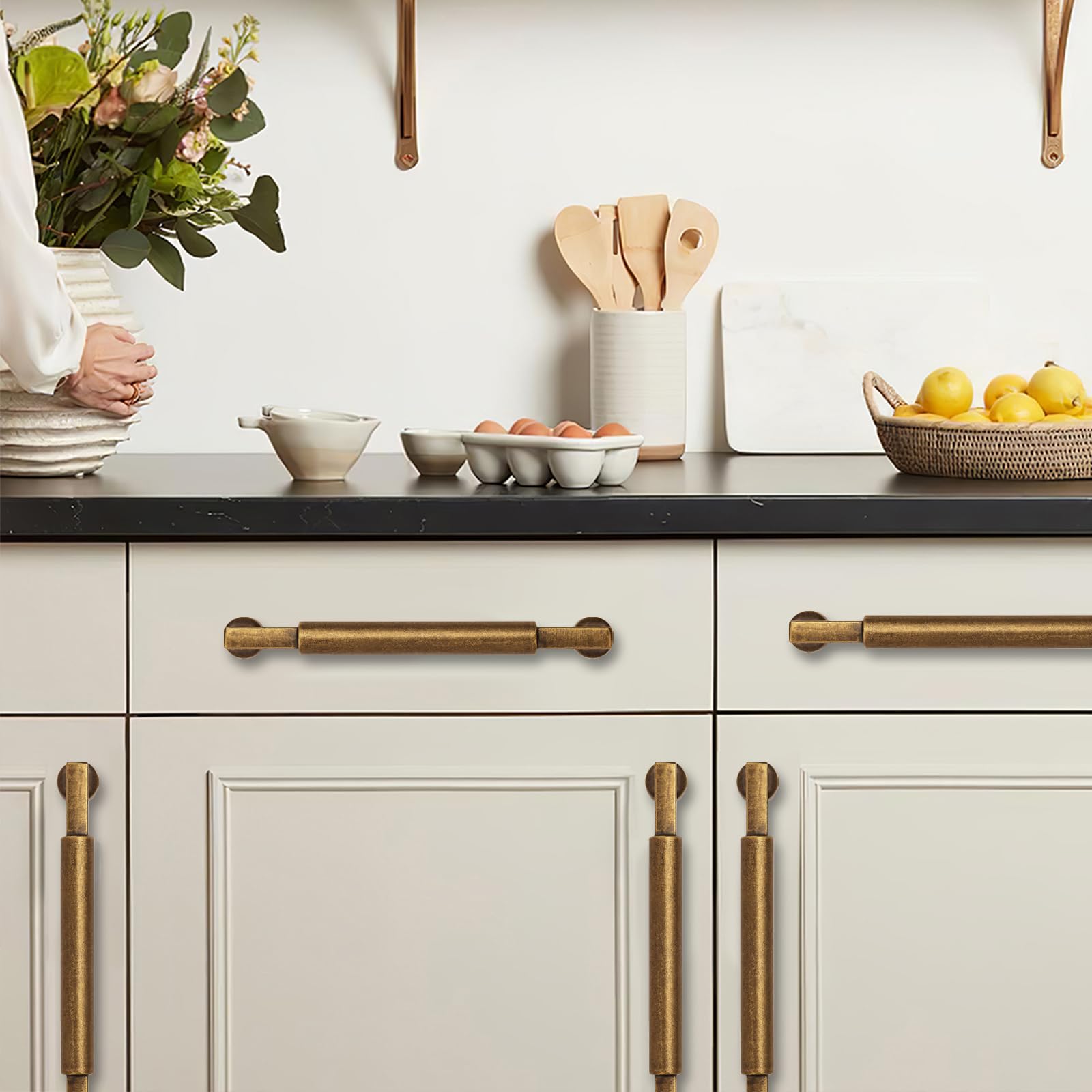 KHTUMEWARE-80345 Antique Brass Appliance Pulls CTC 12 in (305 mm) in Antique Brass — KHTUMEWARE
