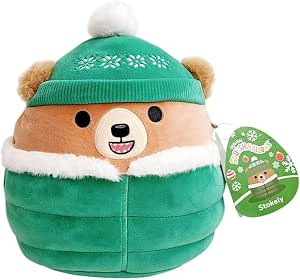 Squishmallows 12-Inch Stokely the Bear Christmas Holiday Special Edition Plush Toy