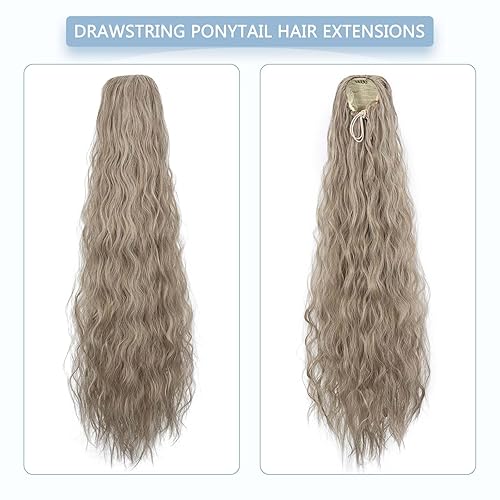 Miniatura 2 de Cola de caballo rizada con cordón para mujer, de 32 pulgadas de largo, sintético, natural, ondulado, con clip, extensiones de cabello esponjoso,