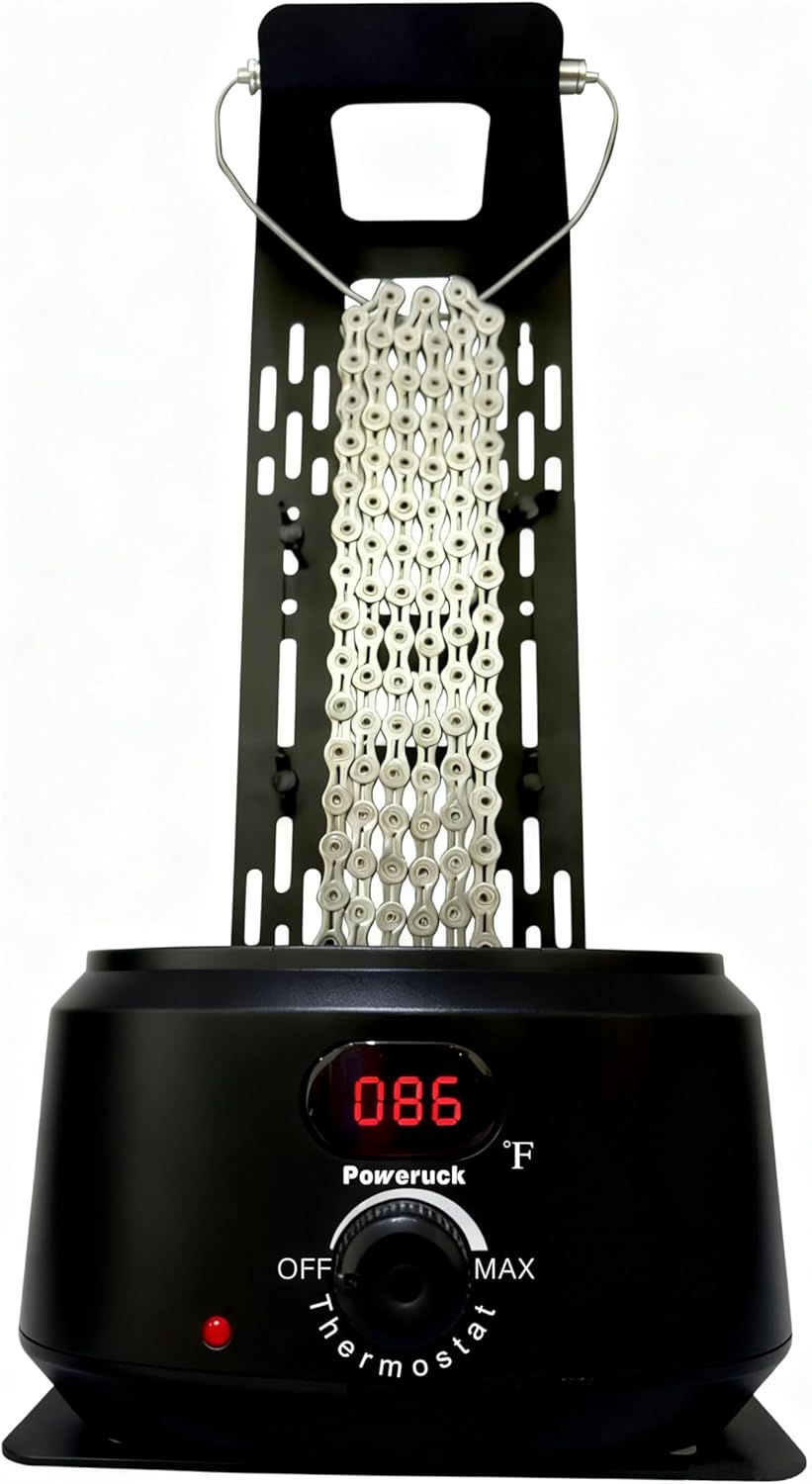 Bicycle Chain Wax Melting Pot, Waxing Melter with Precise Temperature Control, 17oz for 90-120 Links Bike Chain, Quick Melting and Bicycle Chain Cooling Hanger Stand