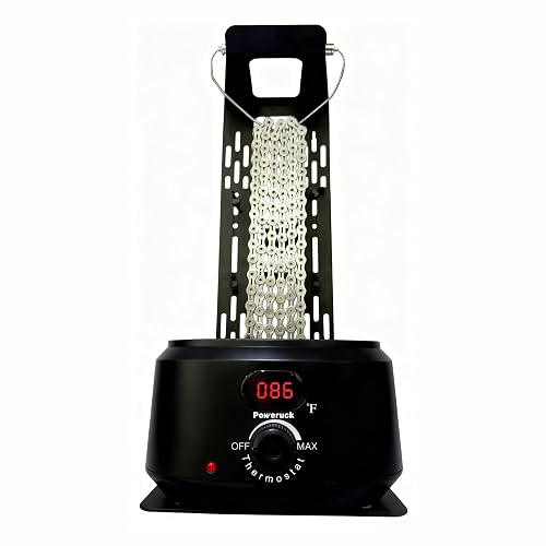 Poweruck Bicycle Chain Wax Melting Pot, 17oz Bike Chain Waxing Melter with Precise Temperature Control, Quick Melting and Bicycle Chain Cooling Hanger Stand
