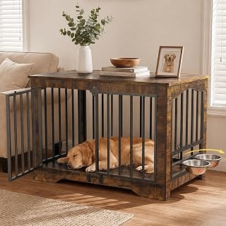 Dog Crate Furniture 38in, Wooden Indoor Pet Kennel End Table