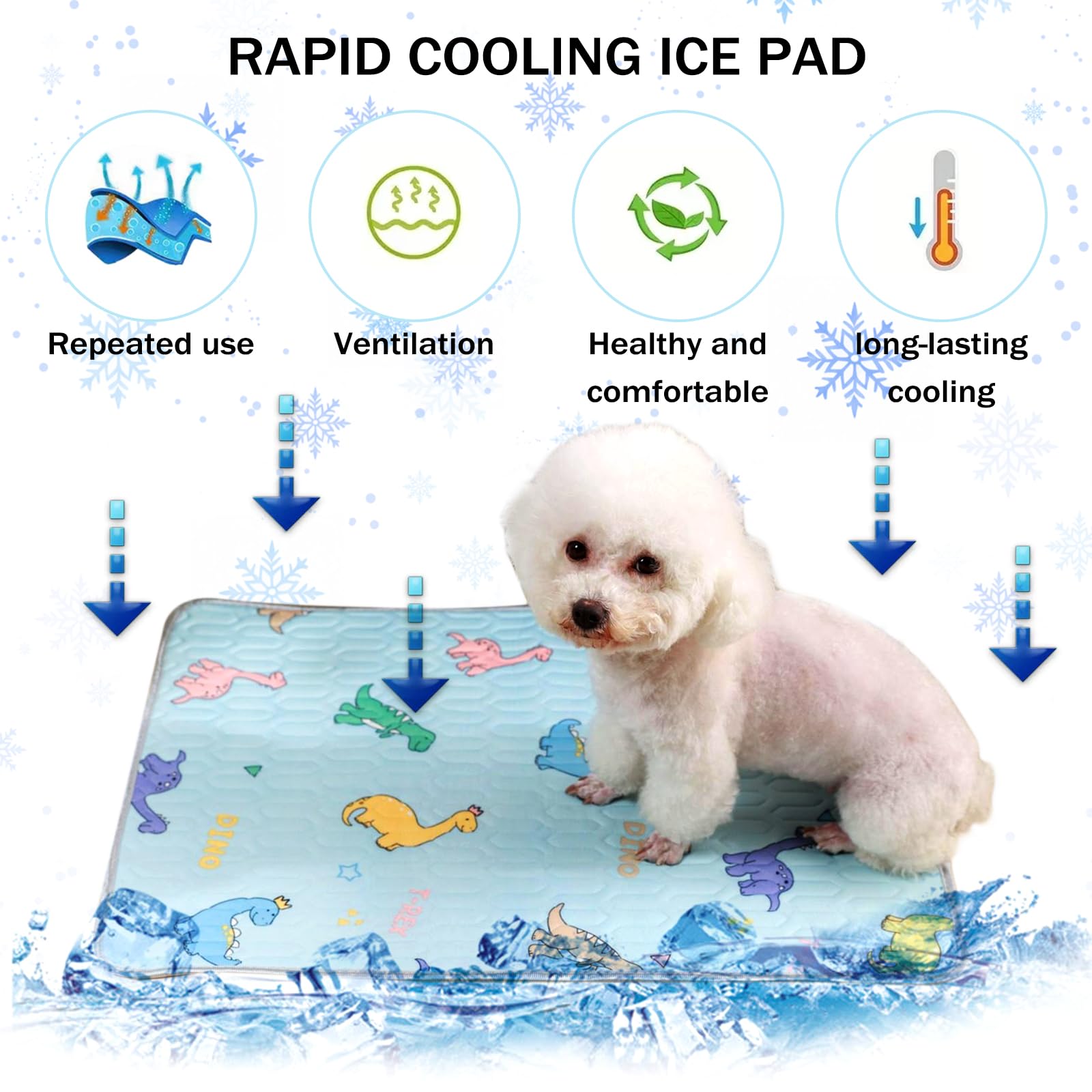 Tappetino Refrigerante per Cani 70x55cm Tappeto Rinfrescante Cuccia Estivo