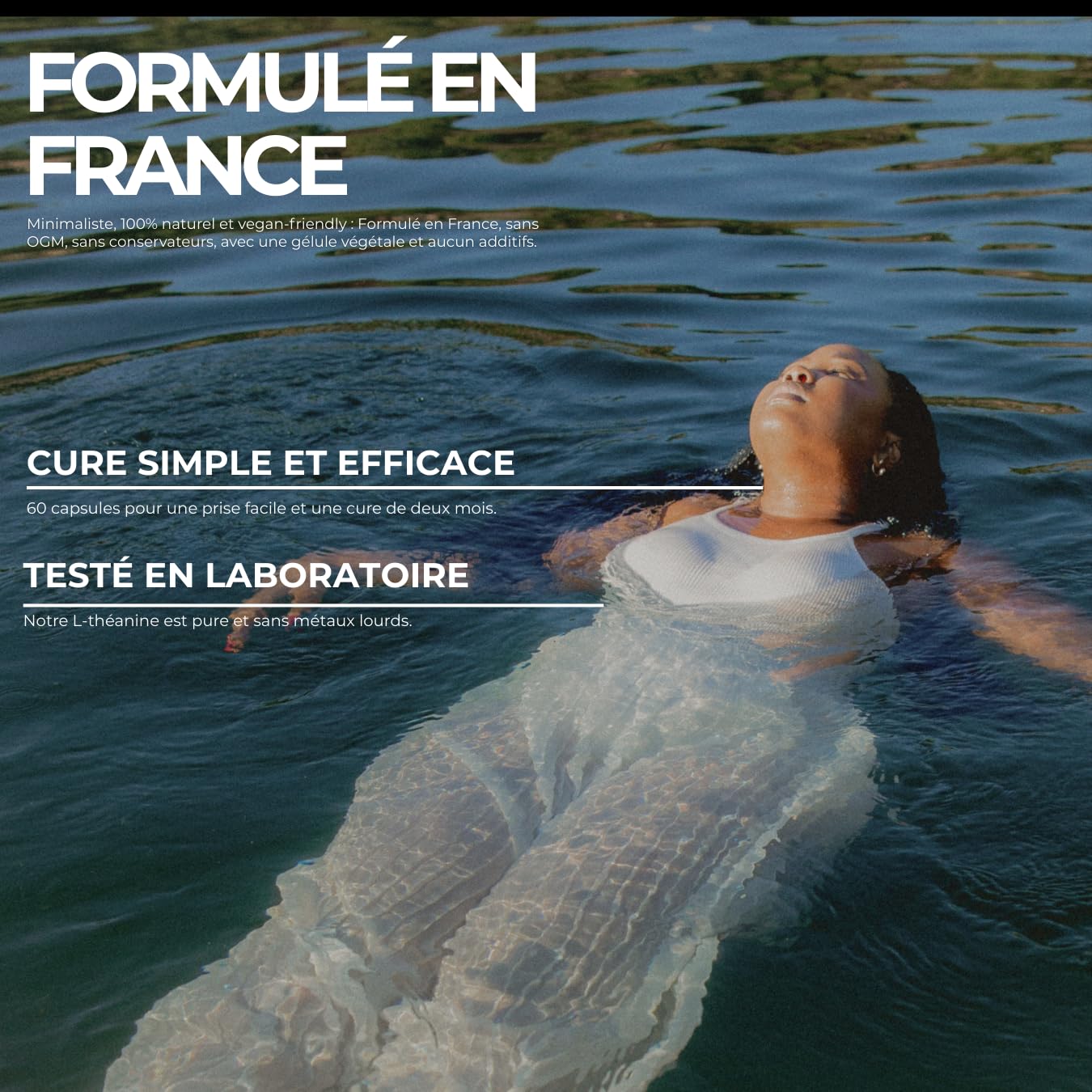L-Théanine – Complément Alimentaire Naturel – Réduction du Stress, Amélioration de la Concentration & Sommeil Réparateur – 60 Gélules Végétales