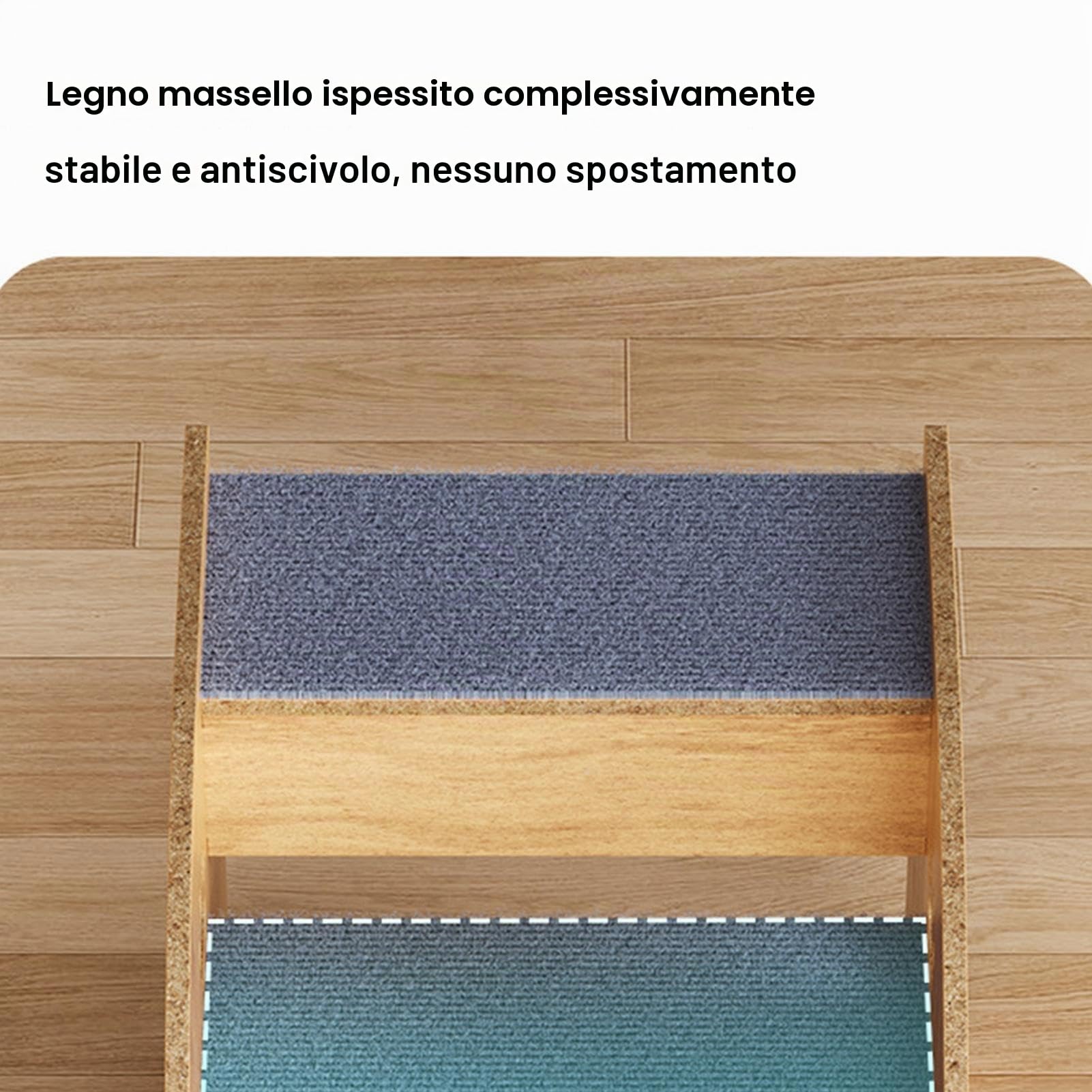 Scala per Gatti e Cani - Scaletta Alta in Legno Antiscivolo per Letto | Grande/Media/Piccola