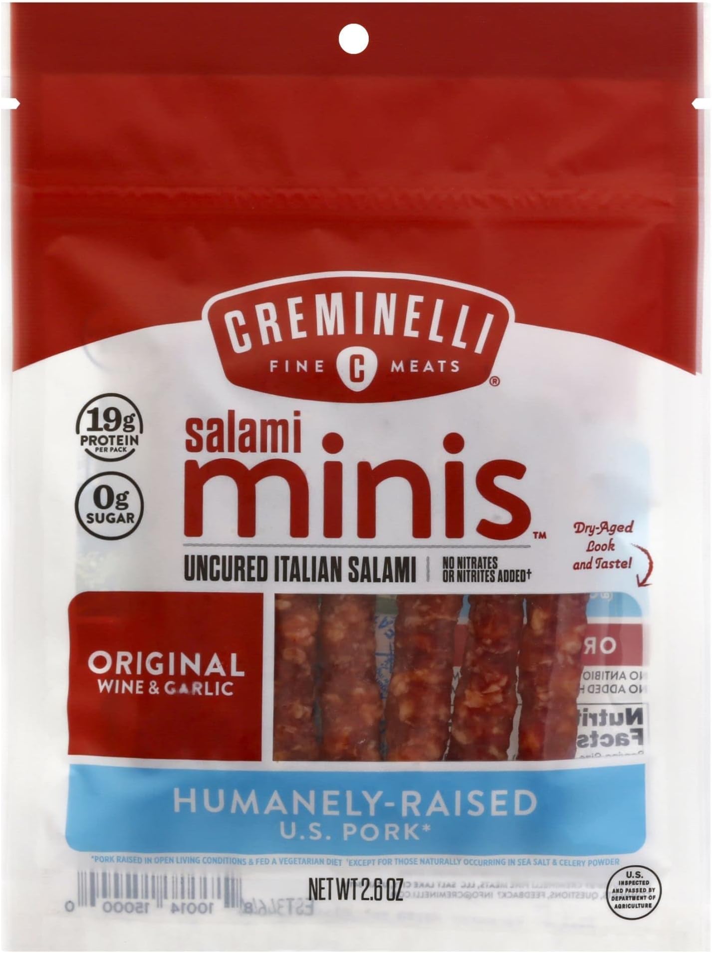 Creminelli, Original Salami Minis, 2.6 Ounce