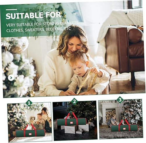 Miniatura 2 de Angoily Bolsa de almacenamiento de lona para árbol de Navidad, organizador de almacenamiento de Navidad, contenedor de almacenamiento de regalo para