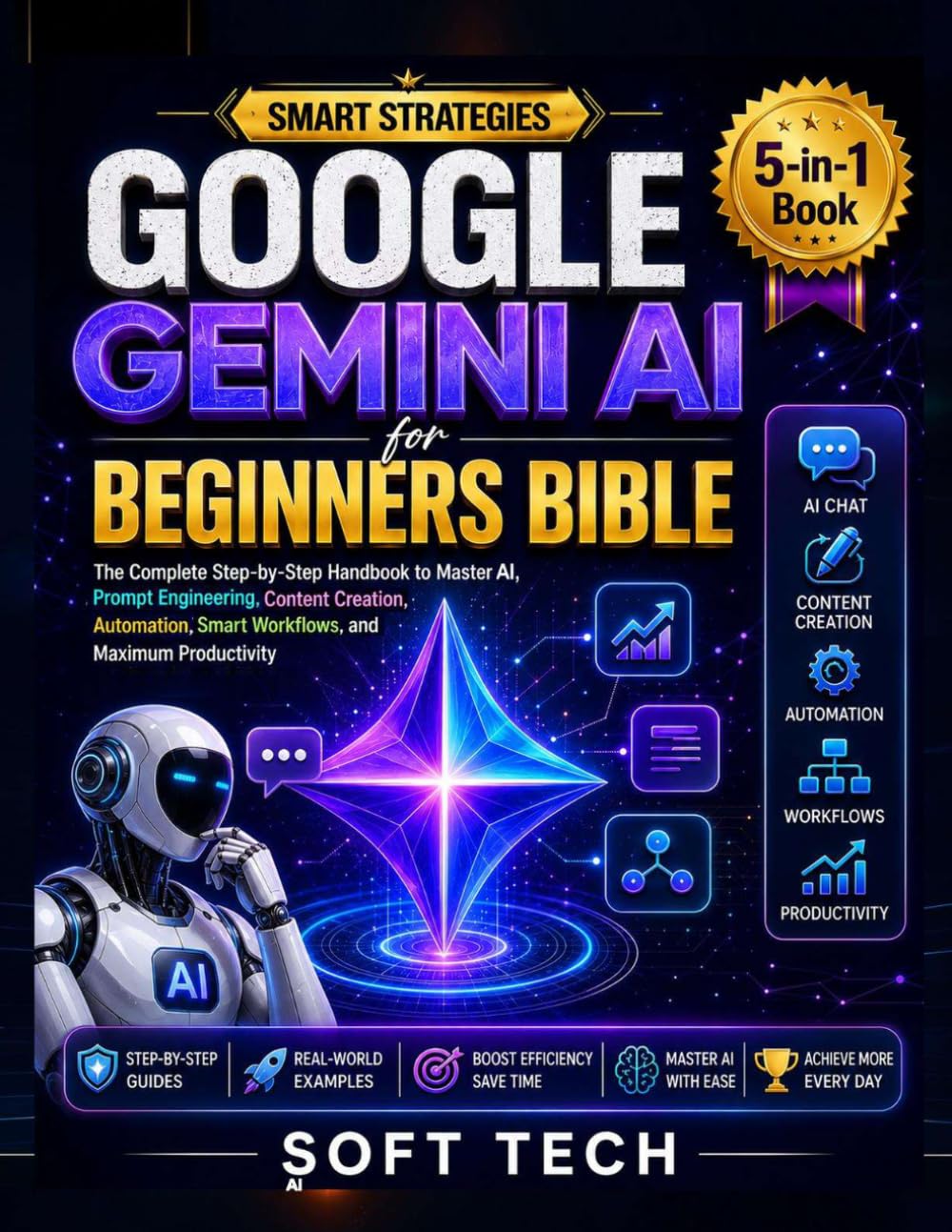 GOOGLE GEMINI AI for BEGINNERS BIBLE: The Complete Step-by-Step Handbook to Master AI, Prompt Engineering, Content Creation, Automation, Smart Workflows, and Maximum Productivity