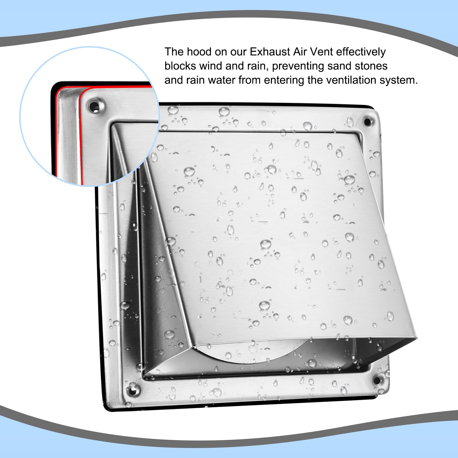 PATIKIL Dryer Vent Cover, 4 Inch, 304 Stainless Steel External Extractor Wall Vent Exhaust Hood, with Non Return Flap - Image 3