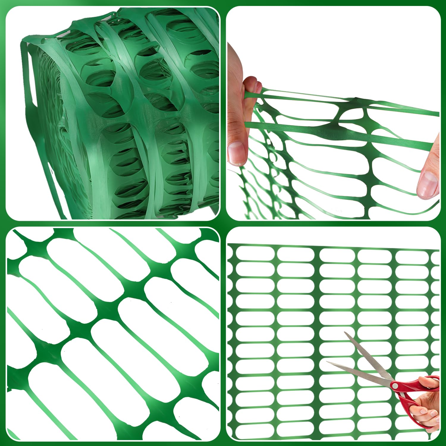 Eulenke 50m Absperrzaun, Höhe 100cm, Mobiler Begrenzungszaun, Schutznetz aus Kunststoff, Sicherheitsnetz, Fangzaun, vielseitig einsetzbares Zaun Netz(Grün,1 Rolle 50M)