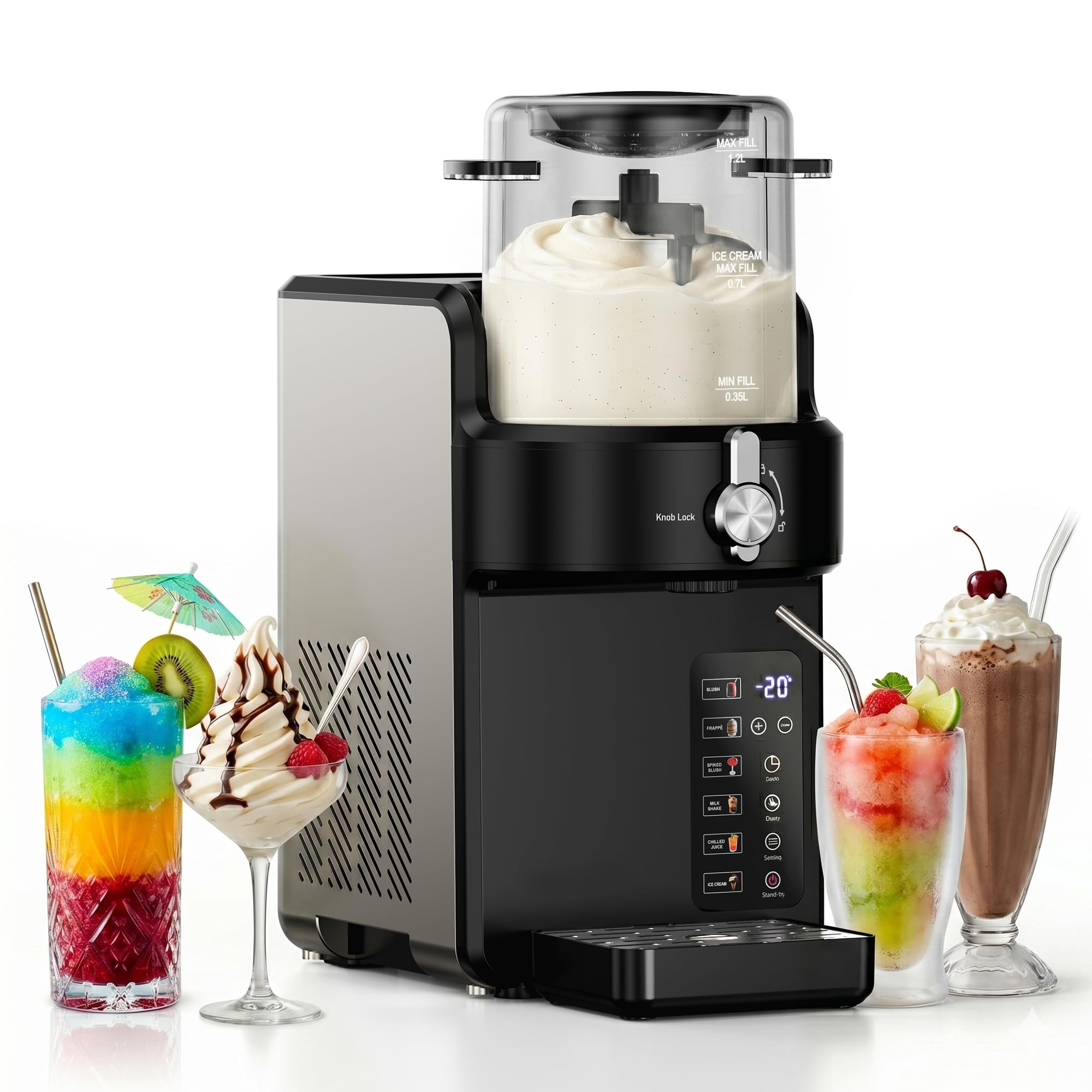 Photo 1 of Slushie Machine with 15-Min Fast Slush 6 Preset, Soft Serve Ice Cream Maker
