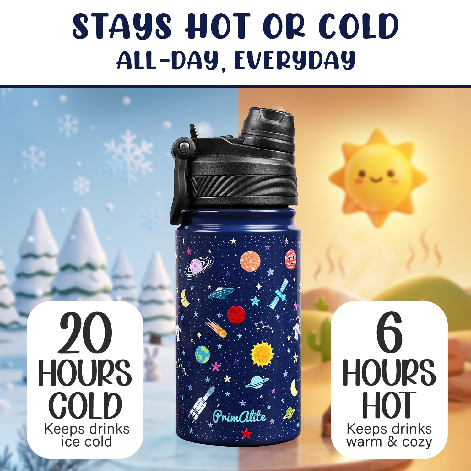 Primalite Kids Water Bottle - Leakproof & Insulated -4