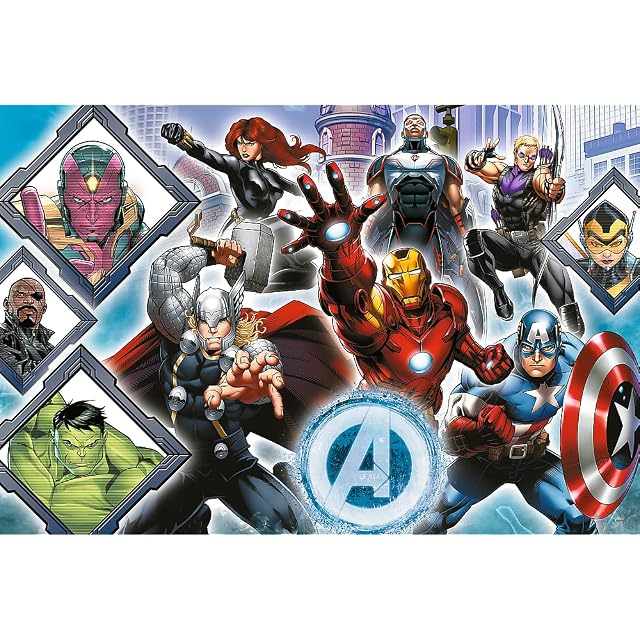 Foto 2 de 6 de Trefl Junior - Marvel The Avengers, Vengadores Favoritos - Puzzle 104 XL Super Shape