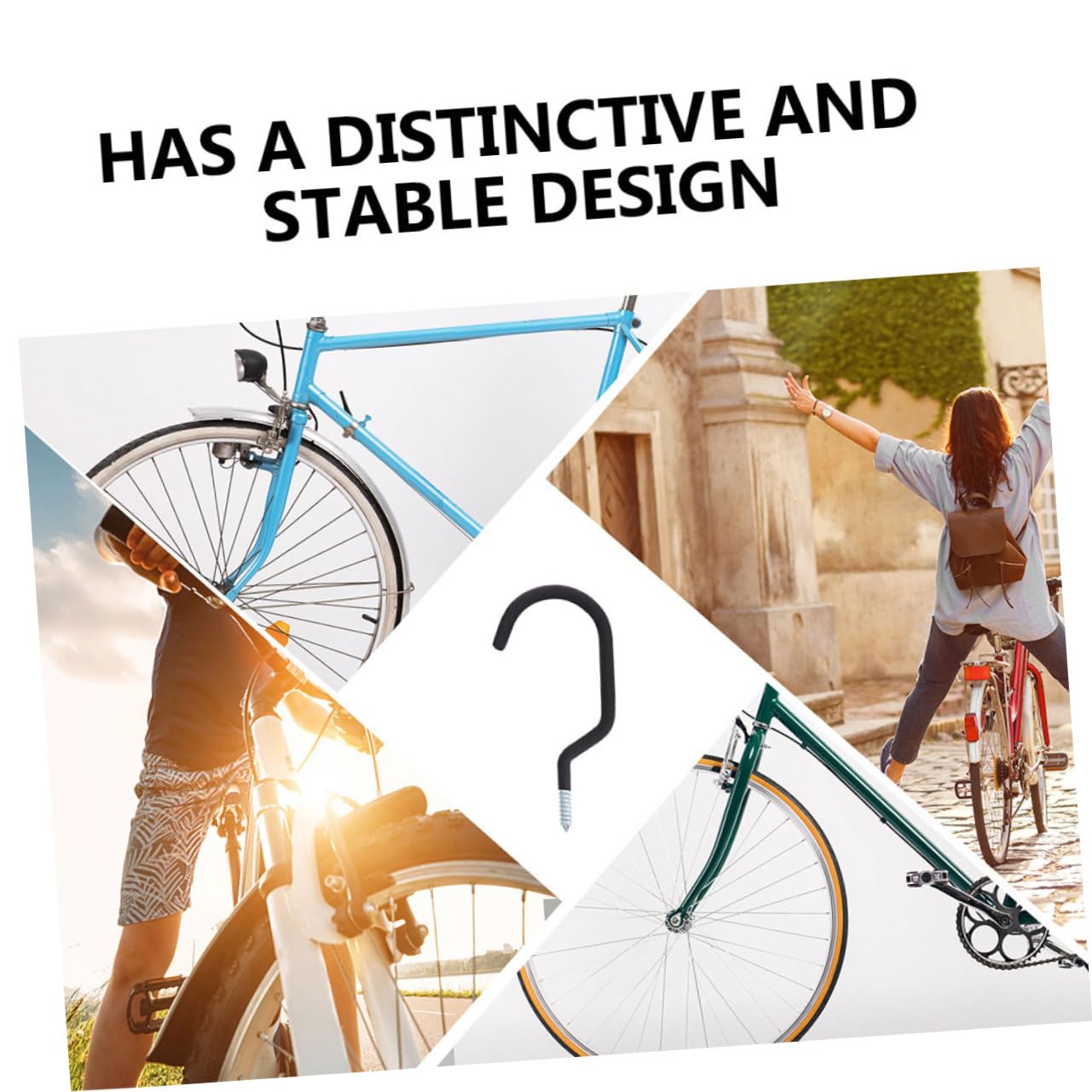Ganci Appendi Bici da Muro in Ferro Neri 10 Pezzi per Garage | Design Stabile e Robusto, Salvaspazio per Uso Indoor, Supporto a Parete per Bicicletta