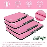 Vista 44 de BAGAIL 4 juegos/6 juegos/8 cubos de compresión para embalaje, accesorios de viaje, organizadores de embalaje expandibles (malla cuadrada, 06-beige)