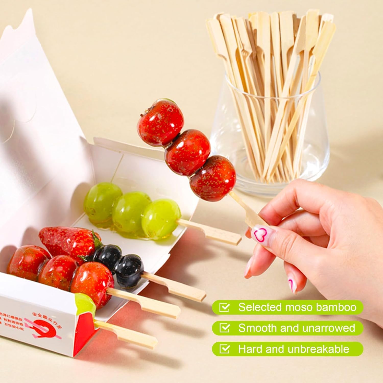 400 Stck Fingerfood Spiee aus Bambus, 12cm Piekser fr Buffet & Partys,  Nachhaltige Grillspiee, Ideal fr Burger, Obstspiee : Amazon.de: Kche,  Haushalt & Wohnen