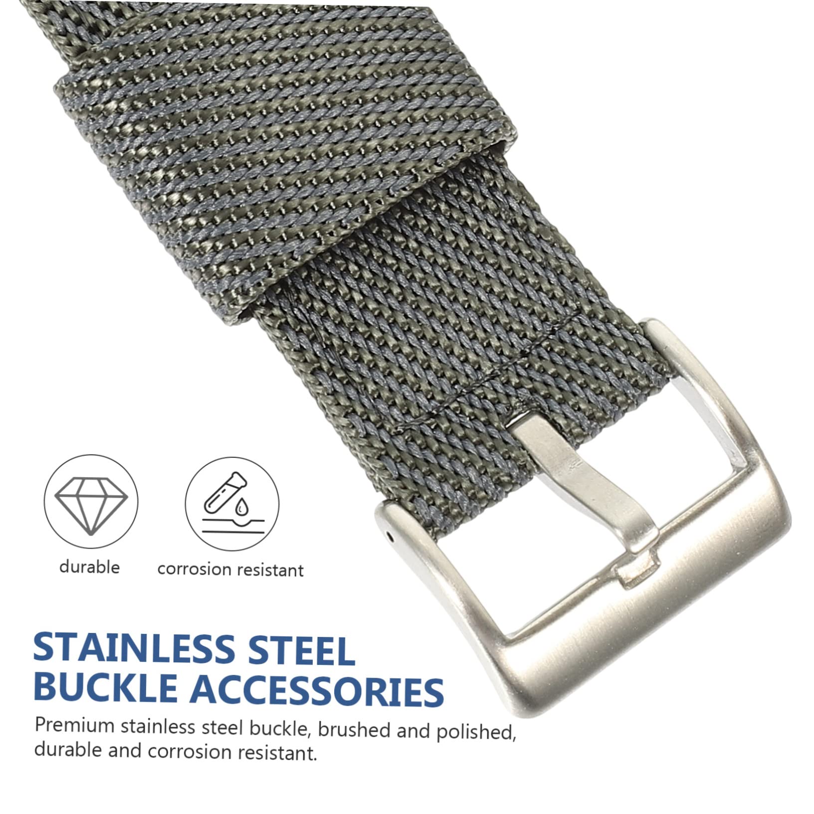 UKCOCO 2 Pièces De Ceinture De Rechange En Nylon Avec Boucle Manquante Acier Inoxydable