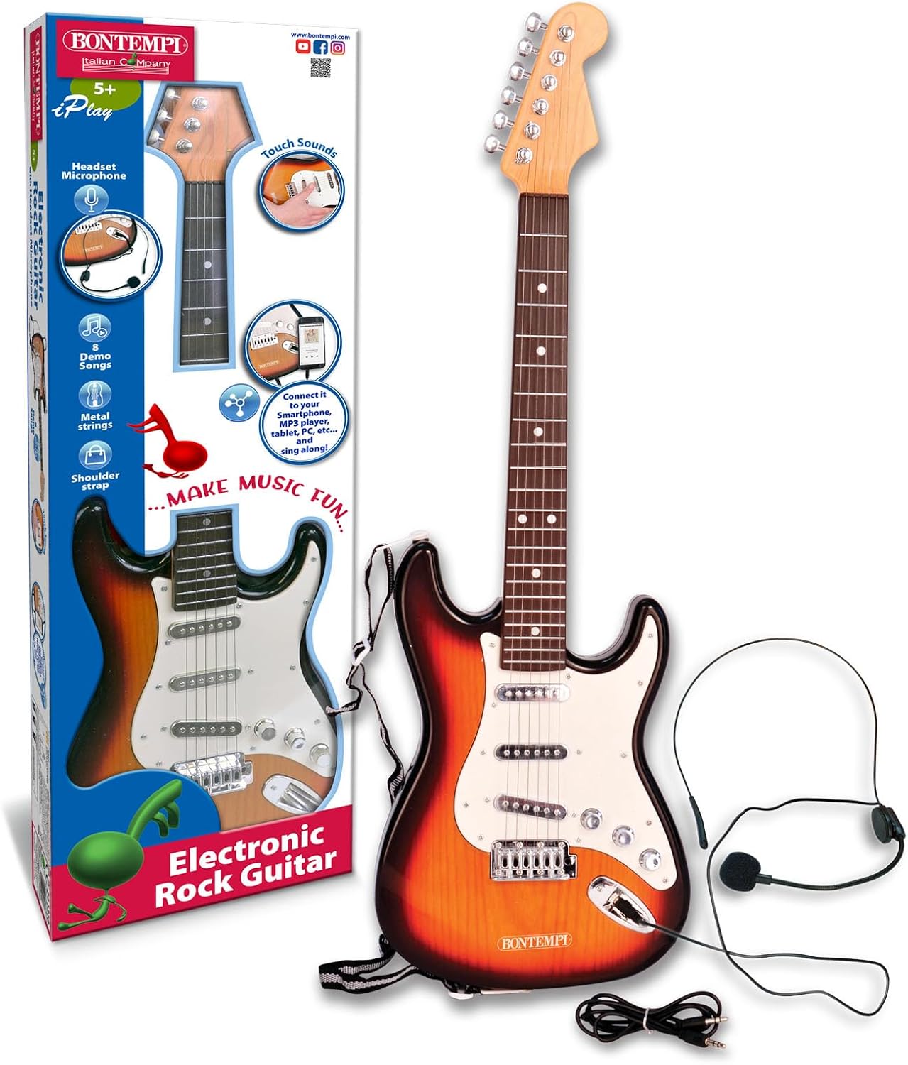 Bontempi 24 1310 1310 Rock Electronic Guitar, Multicolor