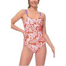 Period Swimwear One Piece Print Cross Back Swimming Costume