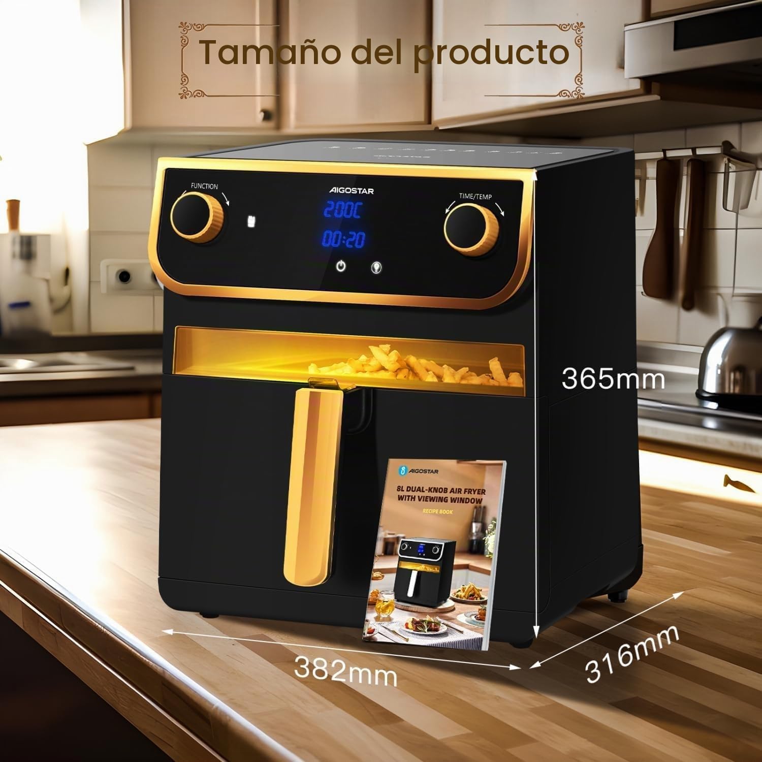 AIGOSTAR FREIDORA KIM CHEF 8L SIN ACEITE (94007)