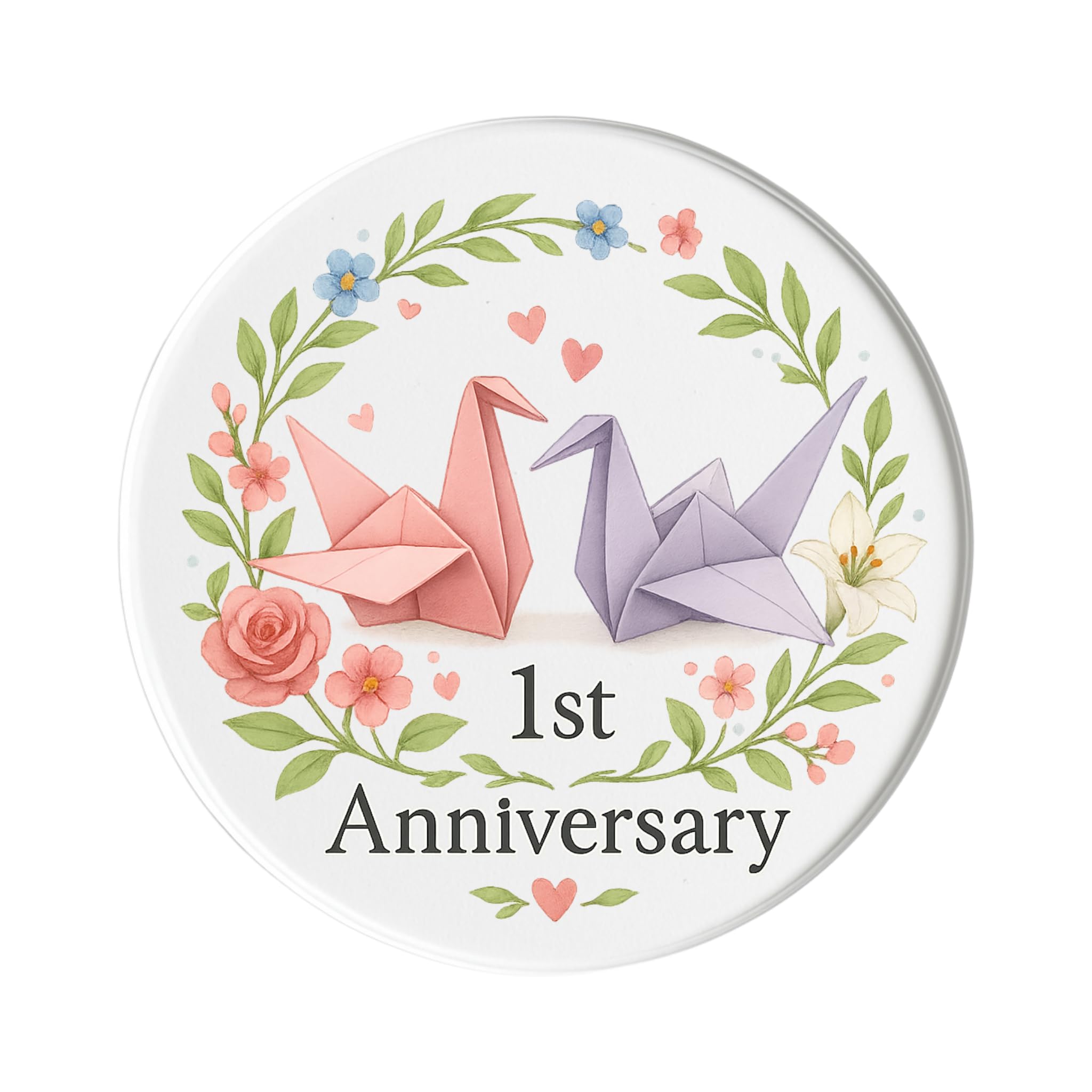 Aimant de réfrigérateur cadeau 1er anniversaire de mariage idée thème papier couple