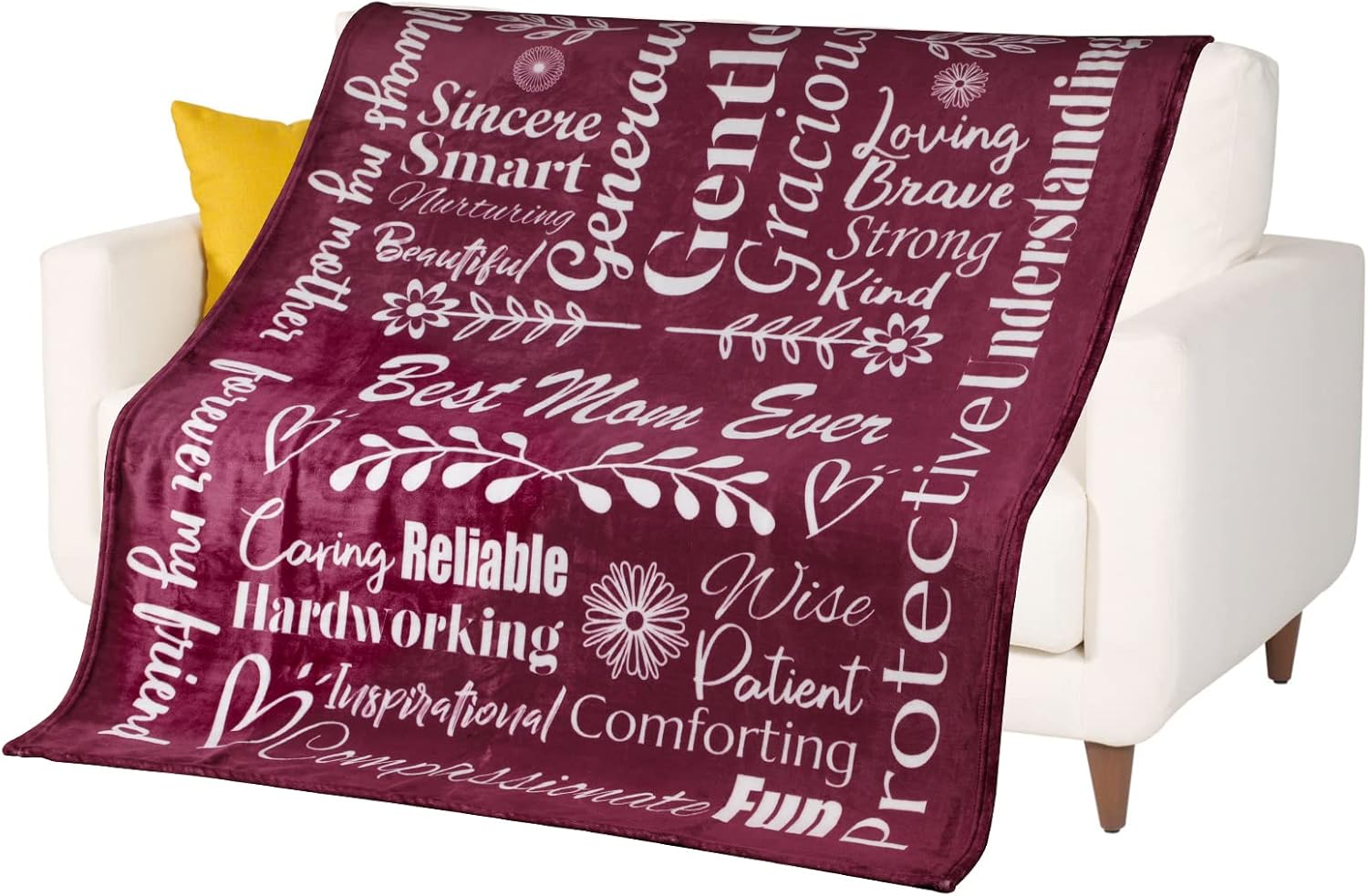 mami home I Love You Mom Blanket – Meaningful Mom Blanket, Mother’s Day Present Ideas, 60x50 (Fleece, Red) - Mom Birthday Gifts, Mothers Day Blanket Gifts, Mom Gifts from Daughters Red With Bag Fleece