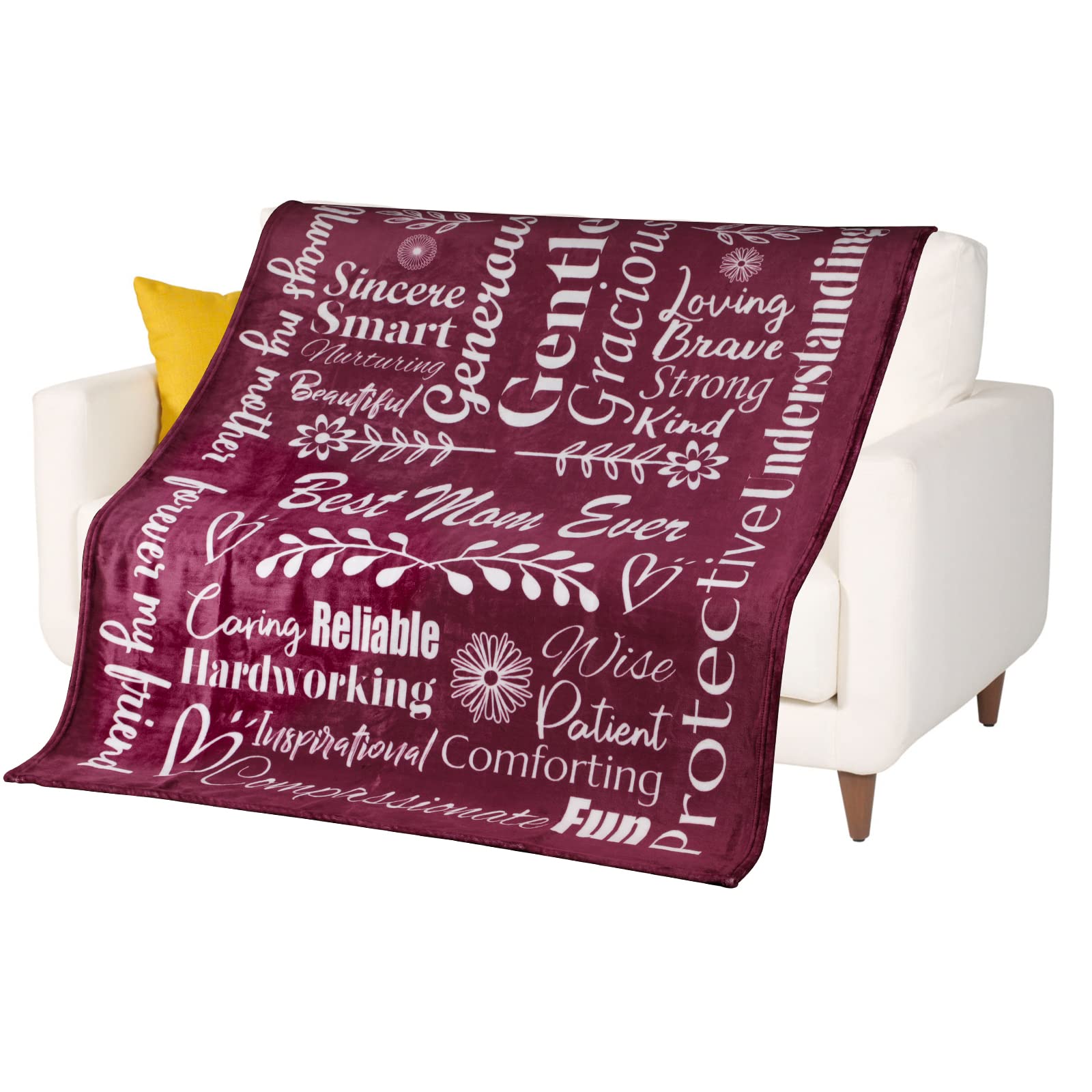 mami home I Love You Mom Blanket – Meaningful Mom Blanket, Mother’s Day Present Ideas, 60x50 (Fleece, Red) - Mom Birthday Gifts, Mothers Day Blanket Gifts, Mom Gifts from Daughters