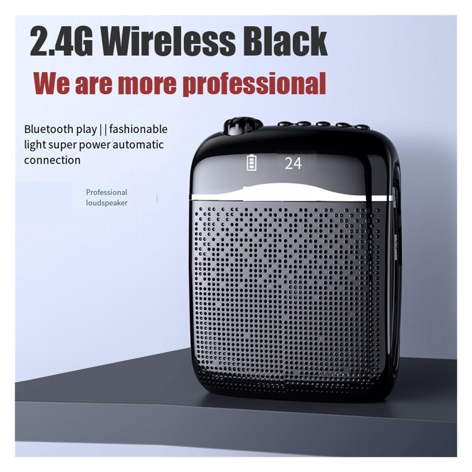 Amplificatori Vocali Wireless Cablati/2.4G Microfono 5.0 Altoparlante Insegnante Scuola Guida Turistica 20W Radio FM Portatile Megafoni per l'Insegnamento(Red-2.4G Wireless)