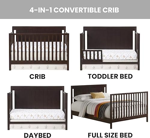 Vista 44 de Oxford Baby Lazio Cuna convertible 4 en 1, gris paloma, certificado GreenGuard Gold Gris (Dove Gray)