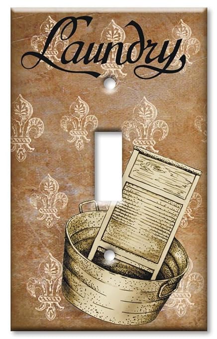 Art Plates - Single Gang Toggle OVERSIZE Switch Plate/OVER SIZE Wall Plate - Wash Bucket