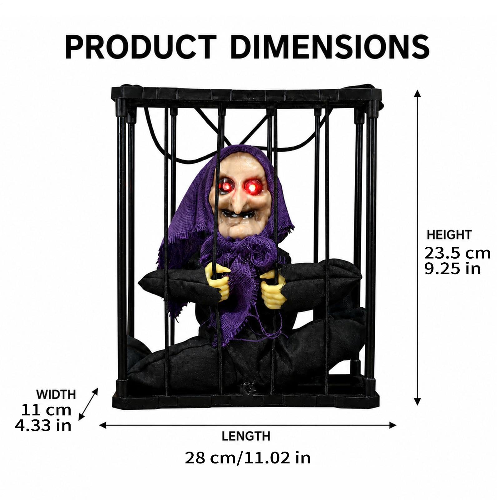 Halloween animowane dekoracje straszne efekty dźwiękowe świecące oczy