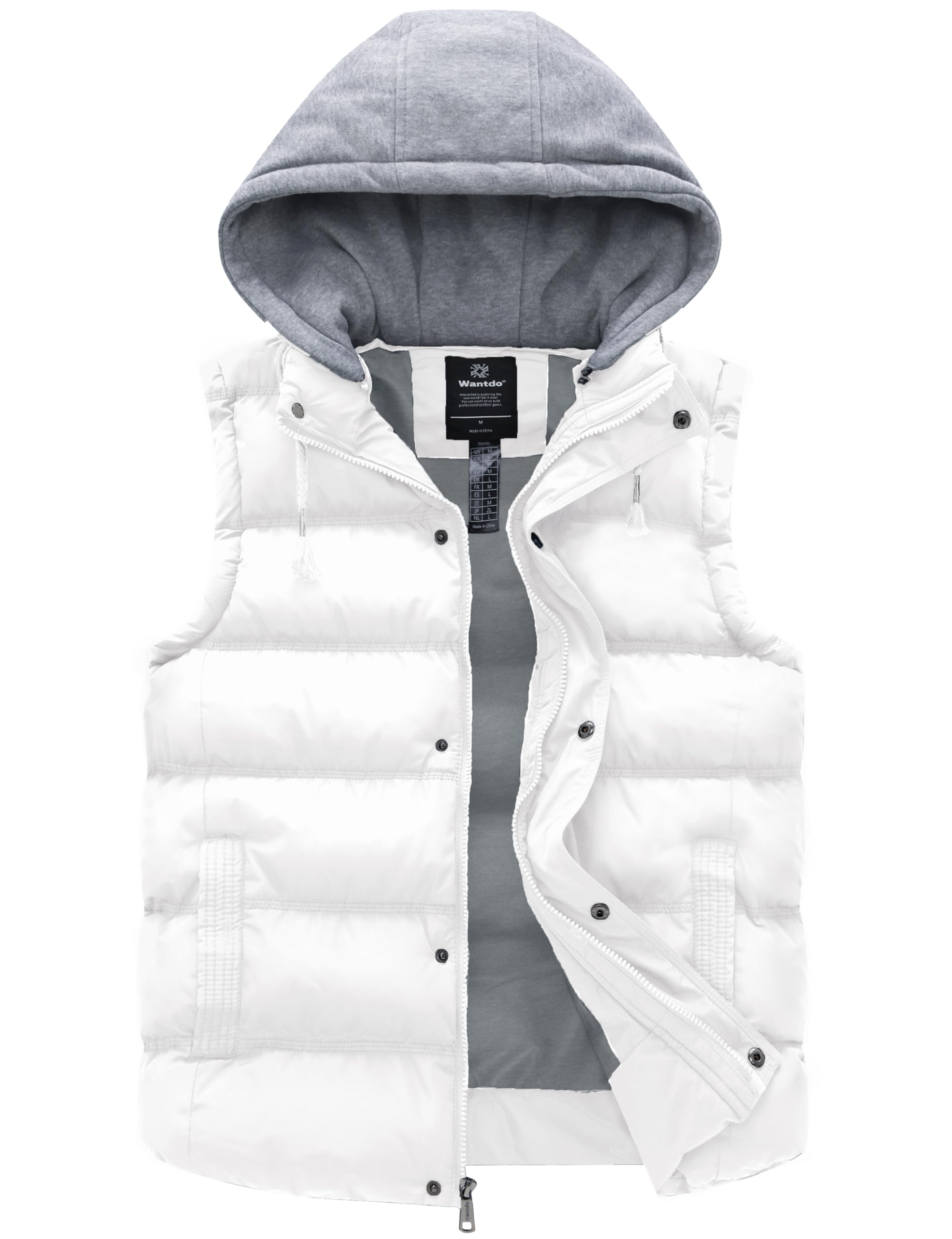 wantdo Men's Thicken Winter Vest Water-Resistant Puffer Jacket Thicken Vest with Removable Hood-picture-59