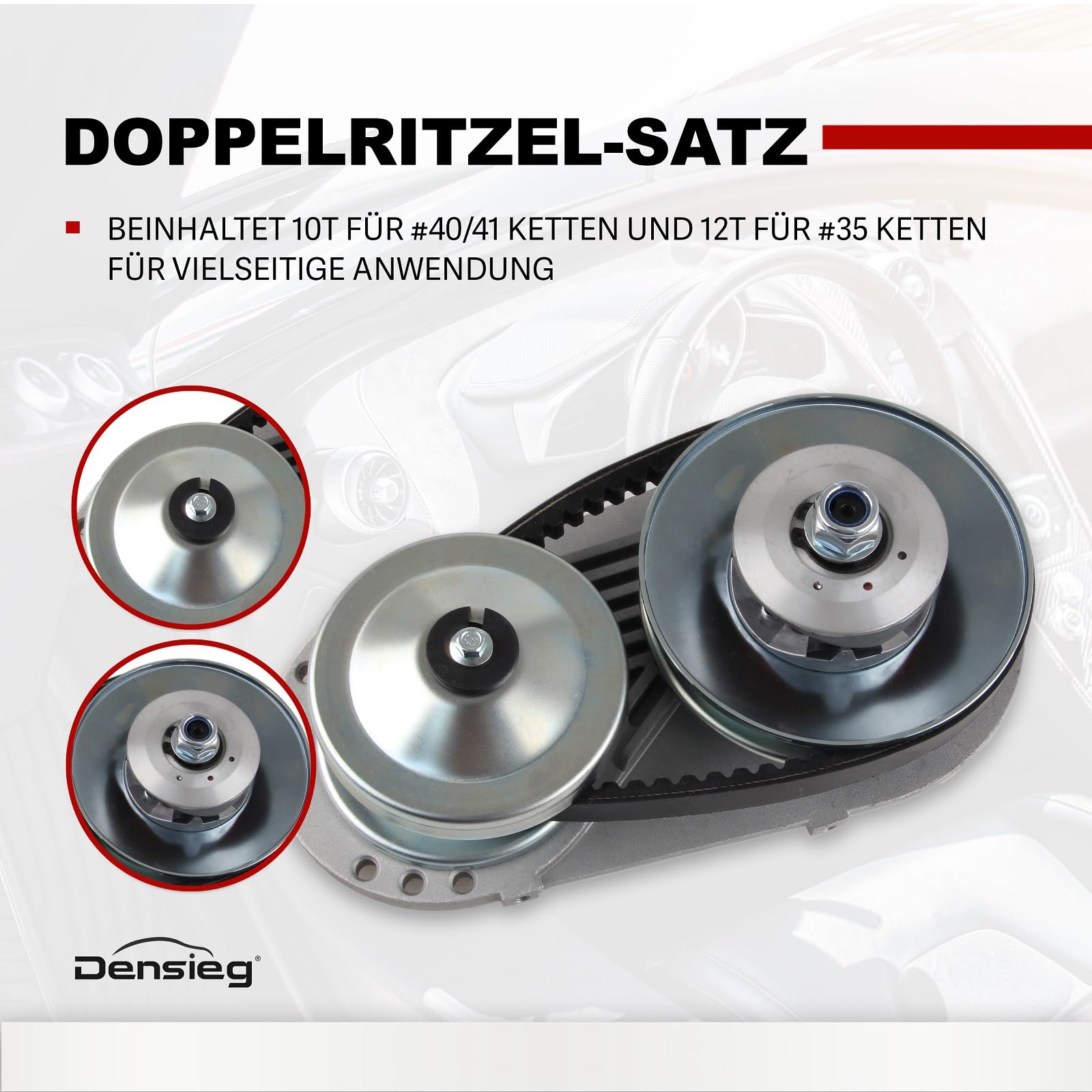 Go-Kart Kupplung 3/4" TAV 30 Drehmomentwandler-Set – Inkl. 10T & 12T Ritzel – Passend für 4–8 PS Motoren