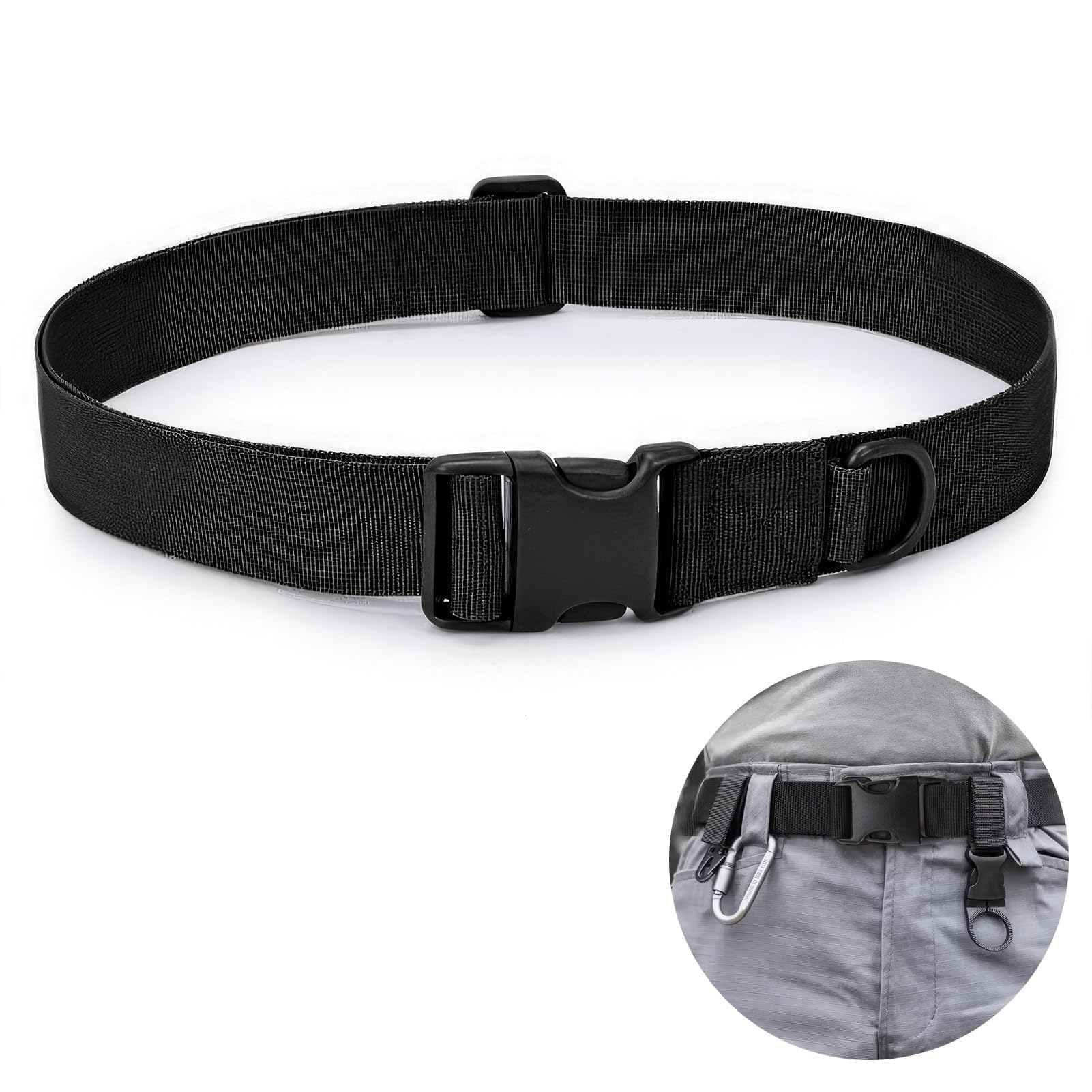 Cintura Tattica Militare,Cintura Regolabile 140cm,Nylon Resistente All'usura,Fibbia Sgancio Rapido,Adatta per Uso Quotidiano e Operazioni Tattiche,Passaggio Attraverso la Sicurezza Aeroportuale,nero