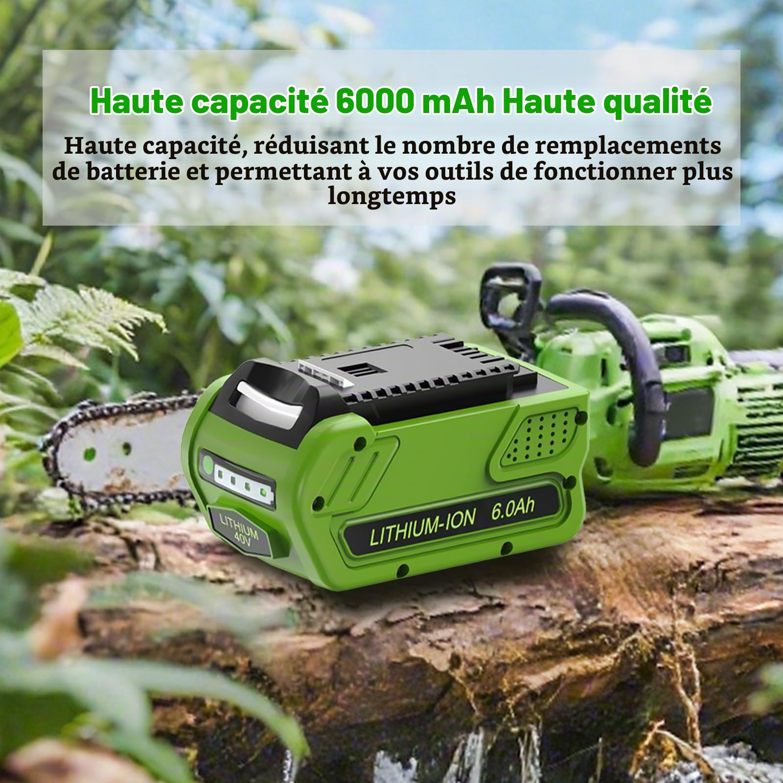 40V 6Ah DREAMDASH Batterie, Remplacement pour Greenworks G40B5 G40B4 G40B2